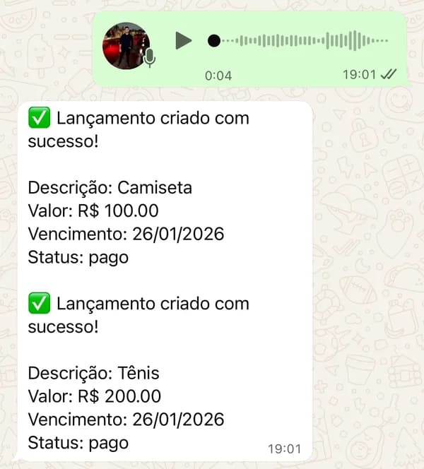 Lançamento por áudio